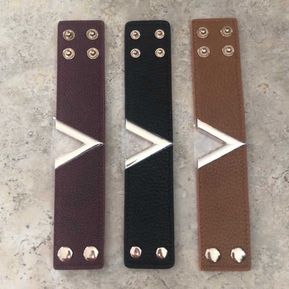 Vegan Leather “V” Cuff Bracelet - Picture 1 of 6